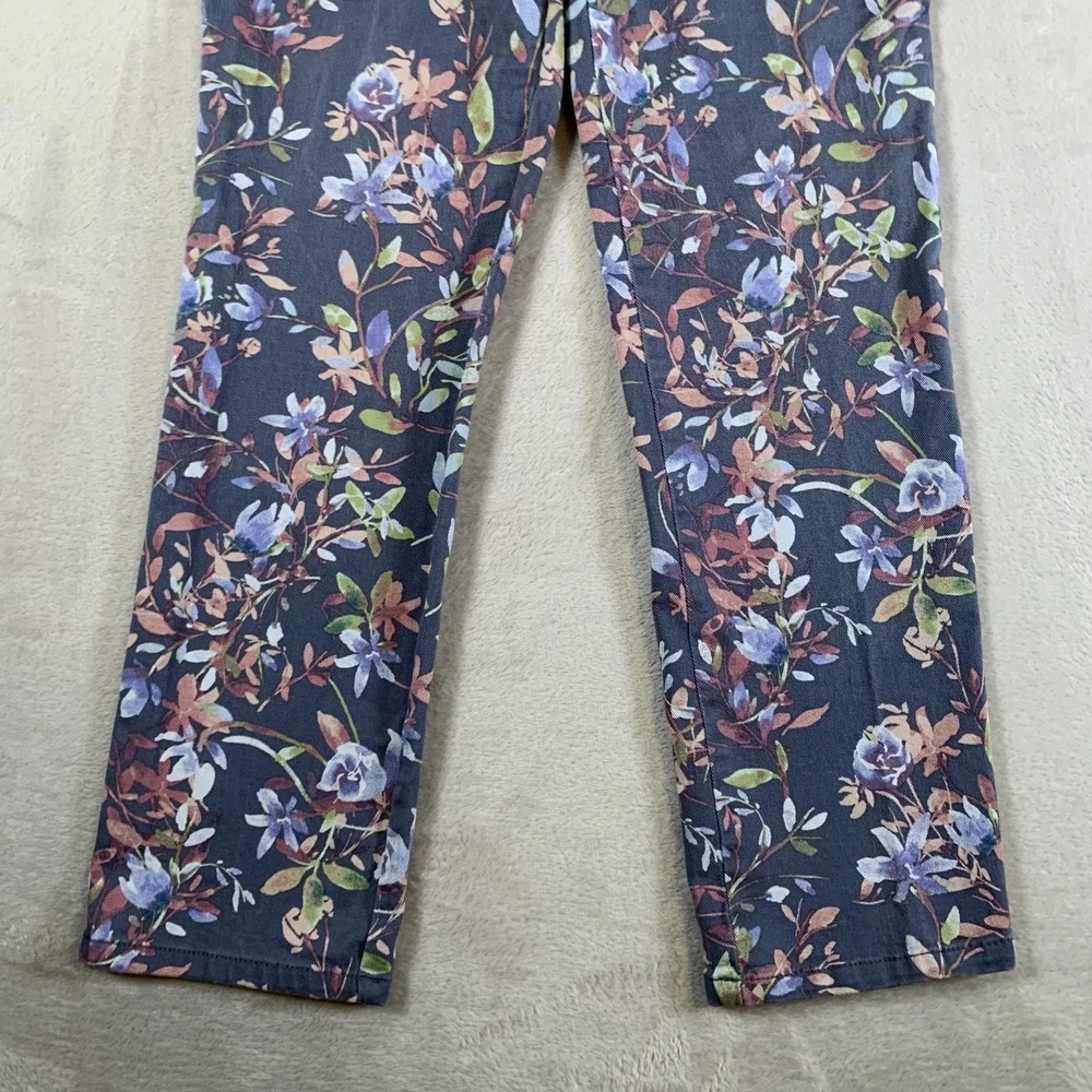 Gloria Vanderbilt Pants‎ Womens 4 Gray Floral Amanda Straight Leg Stretch Cotton - Picture 3 of 14